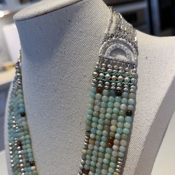 Amazonite Art Deco Multicolor Beaded Necklace - Picture 6 of 14